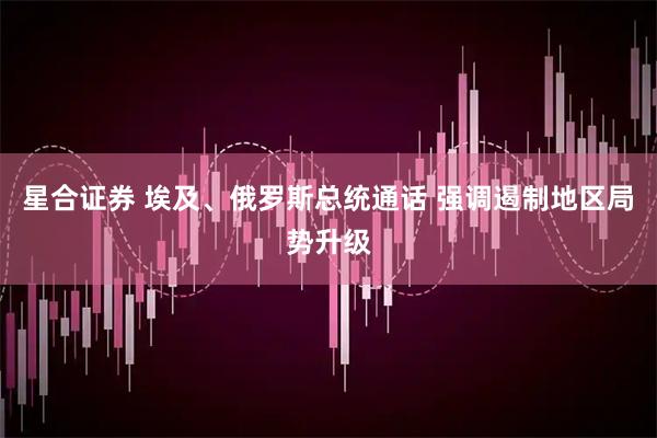 星合证券 埃及、俄罗斯总统通话 强调遏制地区局势升级