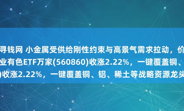 寻钱网 小金属受供给刚性约束与高景气需求拉动，价格具备上行基础，工业有色ETF万家(560860)收涨2.22%，一键覆盖铜、铝、稀土等战略资源龙头