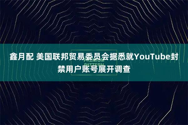 鑫月配 美国联邦贸易委员会据悉就YouTube封禁用户账号展开调查